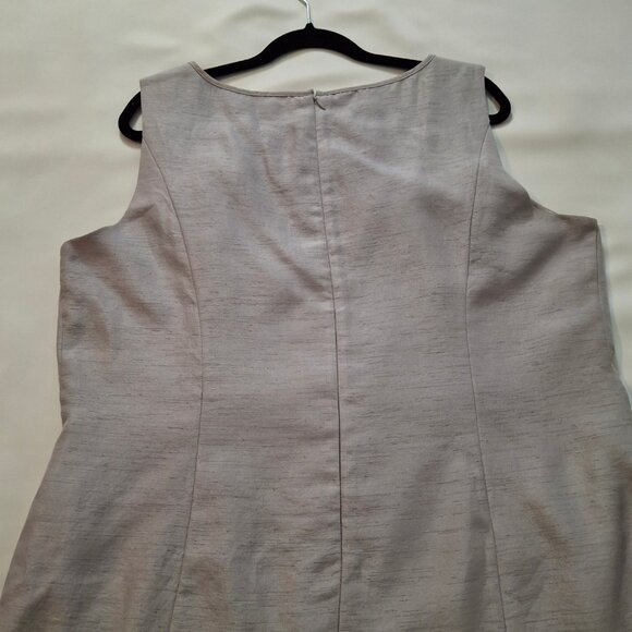 Jaques Vert Mermaid Midi Evening Dress Size 22 Silver Taffeta Satin Lined - Picture 7 of 16